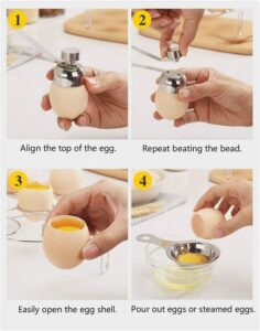 Instrucciones cortador cáscara de huevos