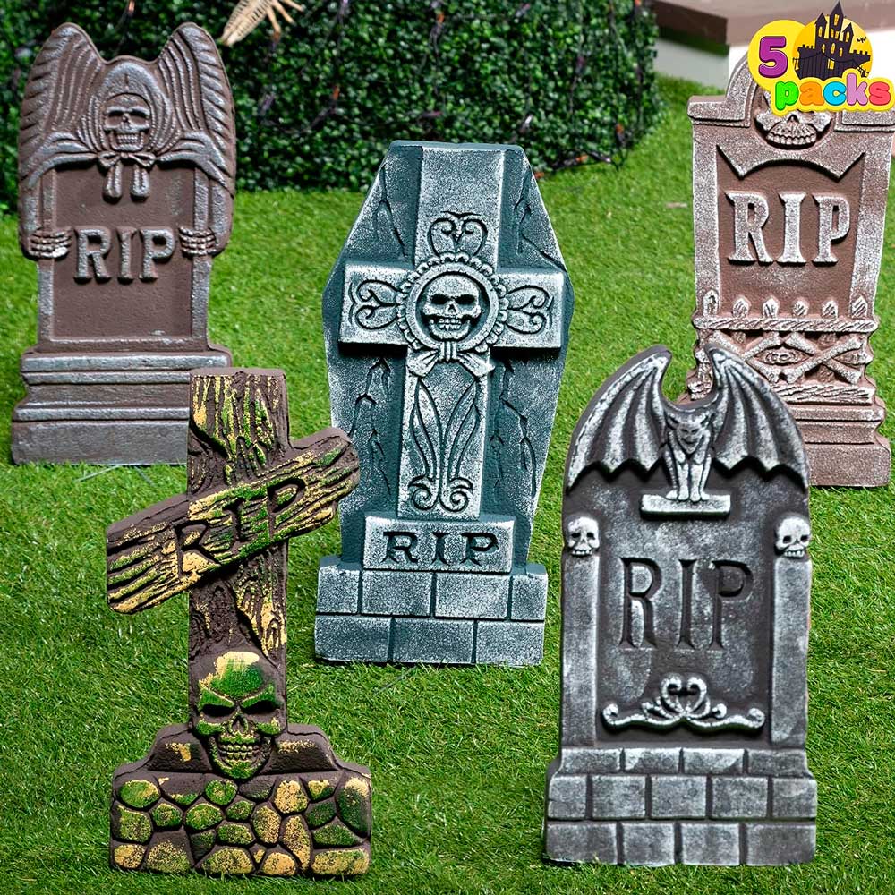 decoración halloween exterior - lápidas cementerio